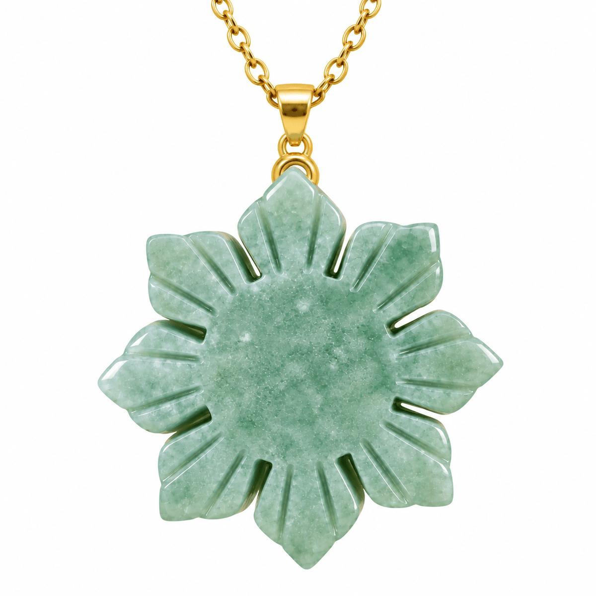 Natural Grade A Green Jadeite Filipino Sunflower Jadeite Pendant