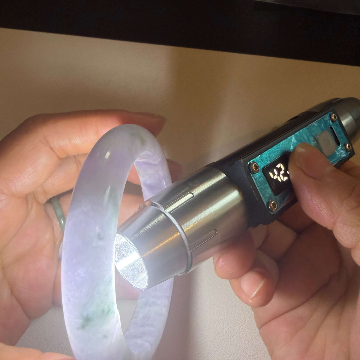 Grade A Lavender & Green Jadeite Bangle – 60mm