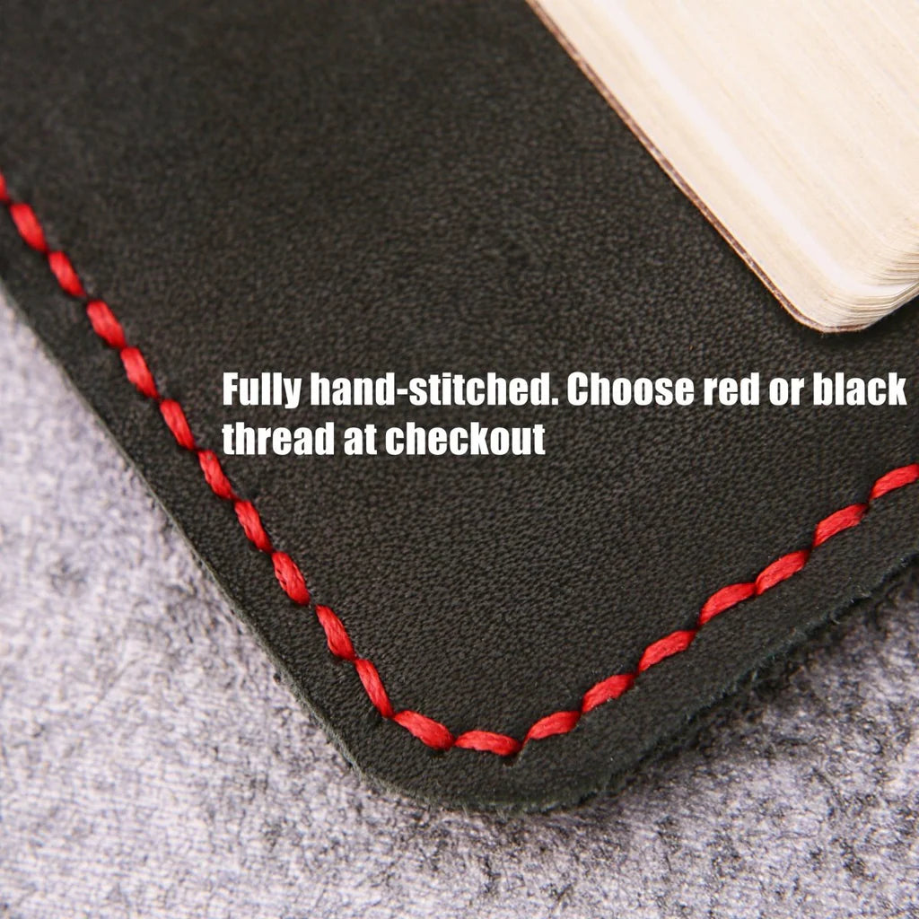 Personalized Leather Bible Cover with Cross & Pen Holder – Custom Name Engraved