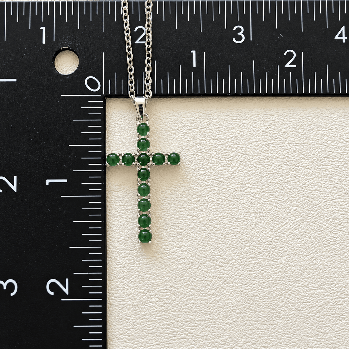 Natural Grade A Jadeite Cross Pendant with S925 Sterling Silver Setting