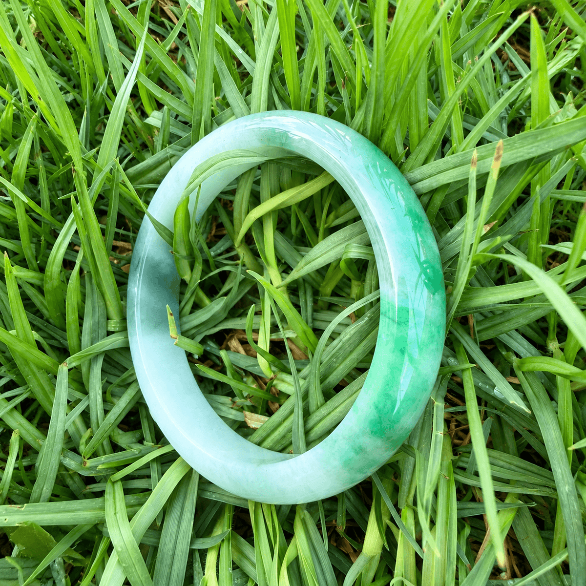 Natural Grade A Jadeite Bangle 57mm– Timeless Beauty of Faith