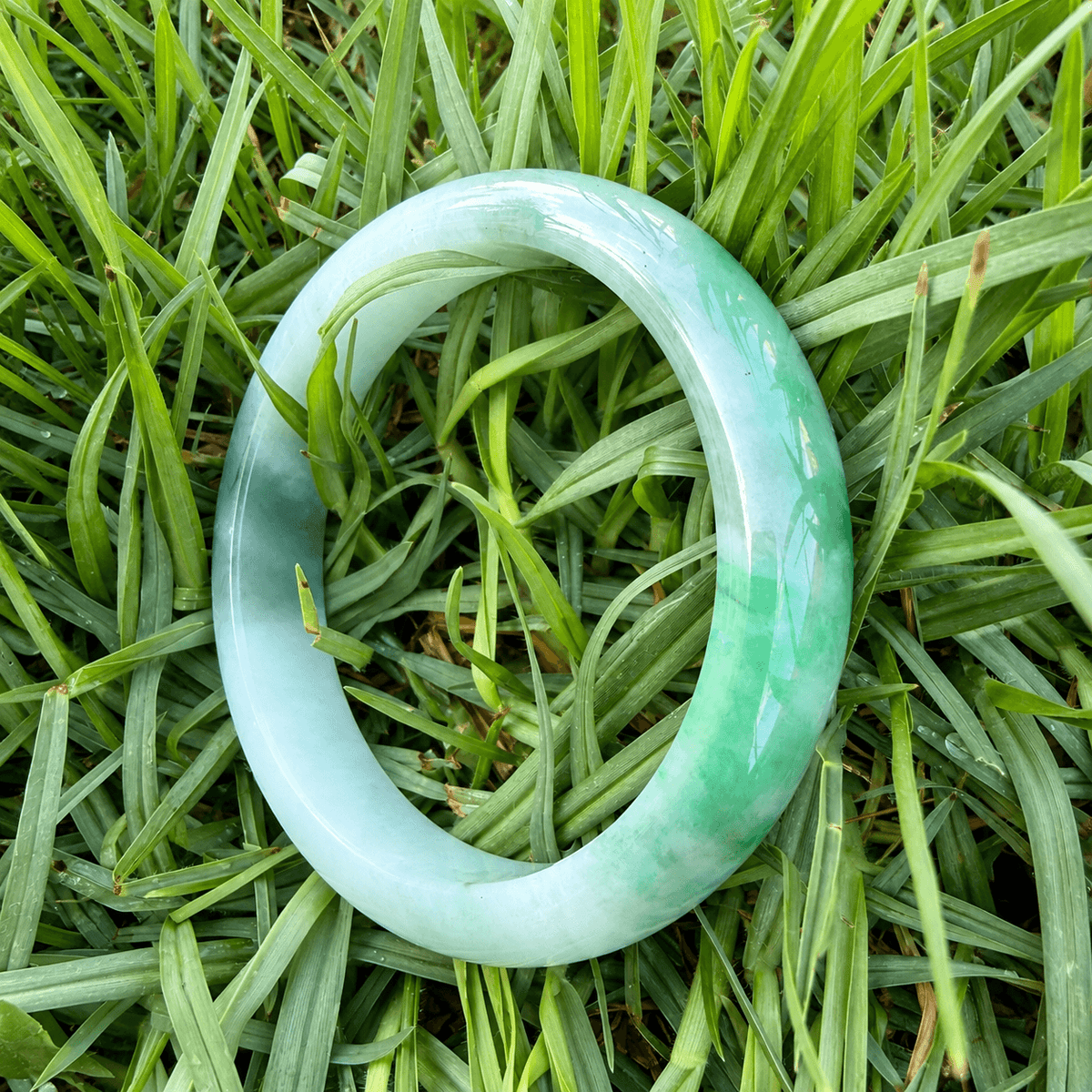 Natural Grade A Jadeite Bangle 57mm– Timeless Beauty of Faith