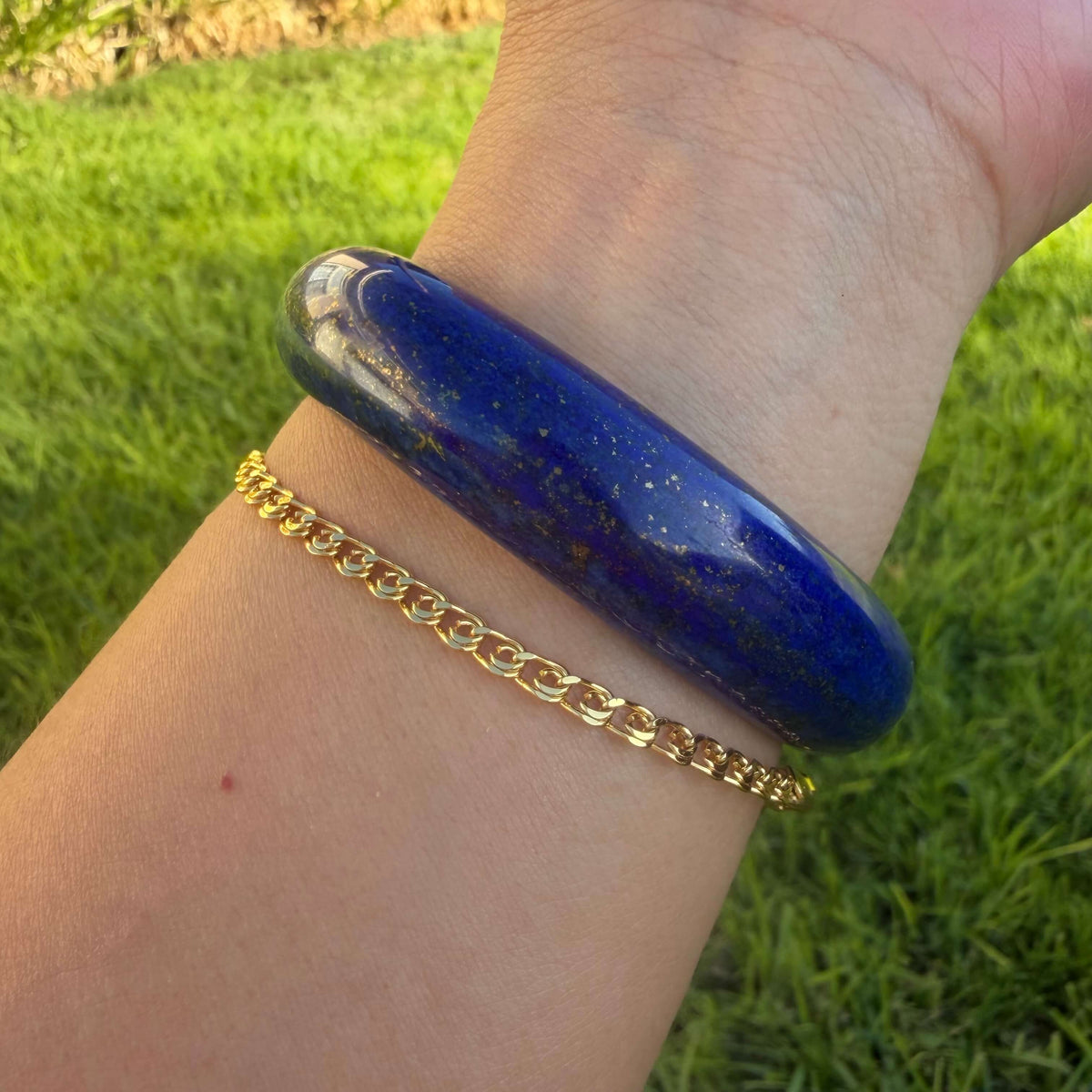 Natural Lapis Lazuli Bangle