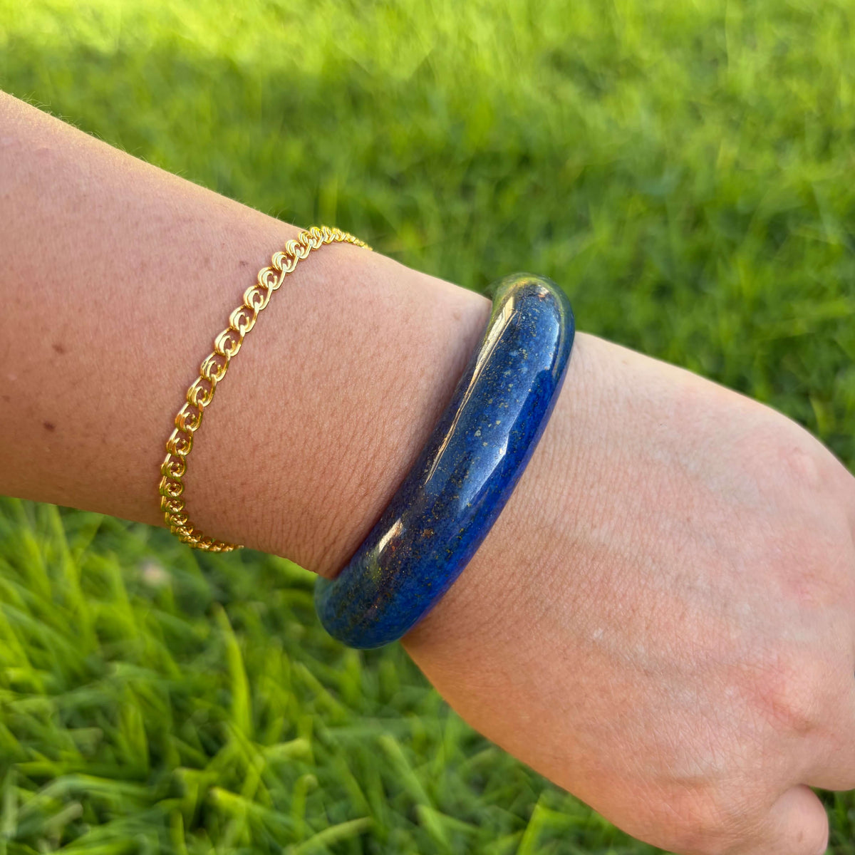 Natural Lapis Lazuli Bangle