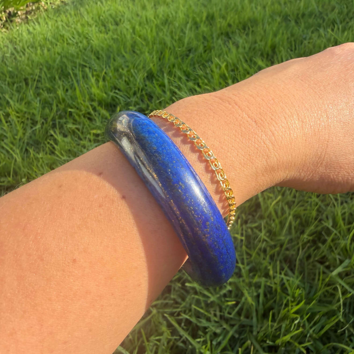 Natural Lapis Lazuli Bangle