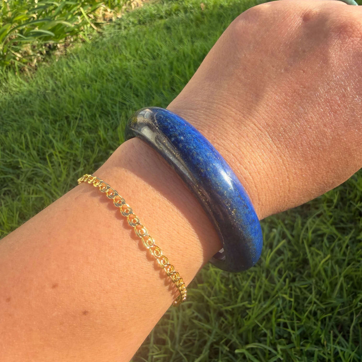 Natural Lapis Lazuli Bangle
