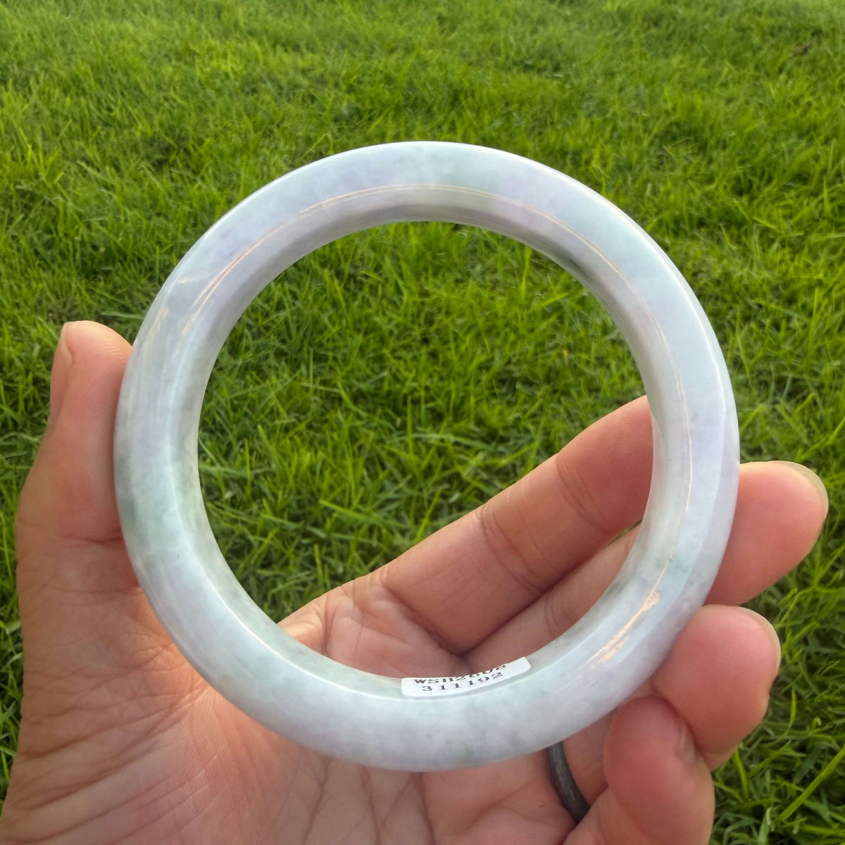 Grade A Lavender & Green Jadeite Bangle – 60mm