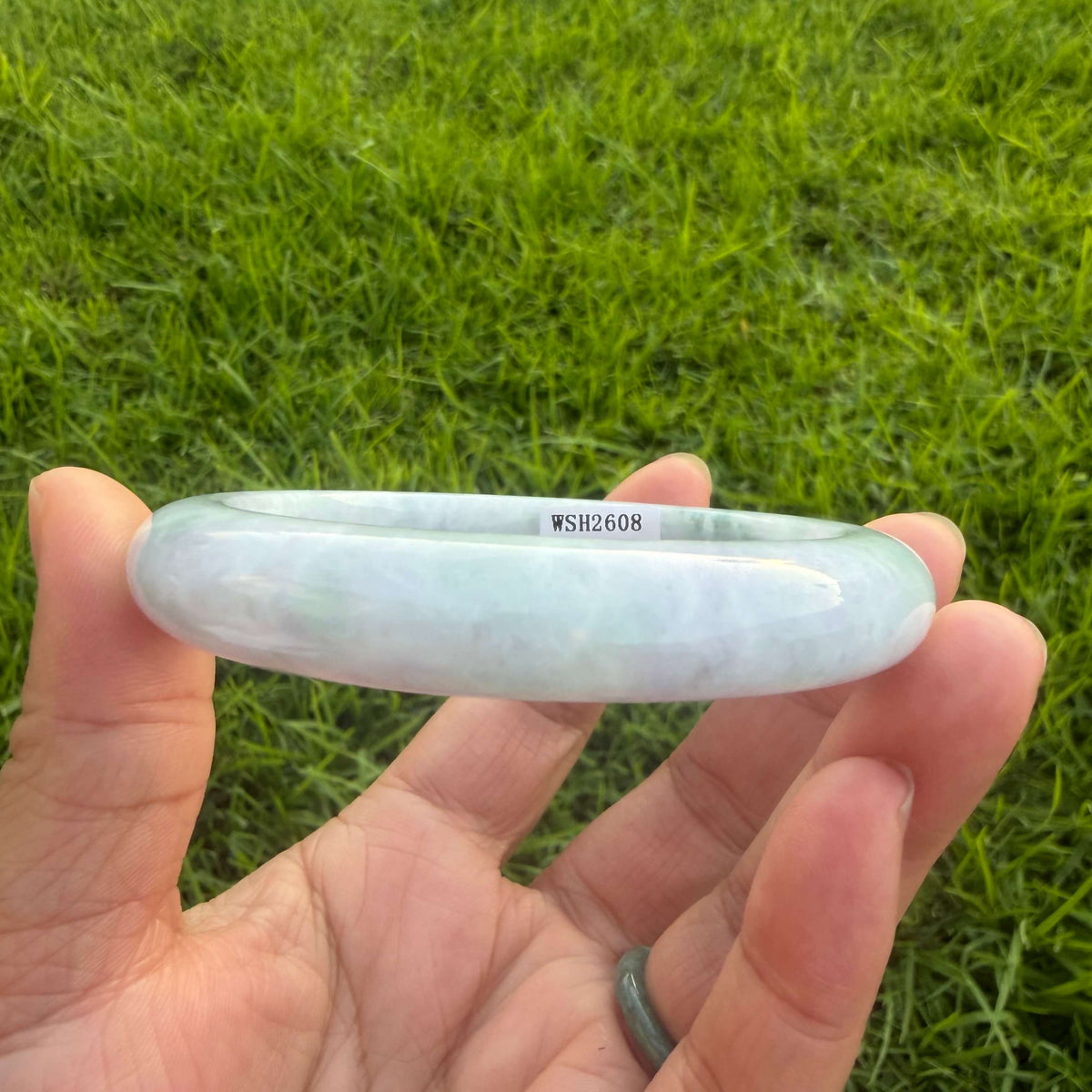 Grade A Lavender & Green Jadeite Bangle – 60mm