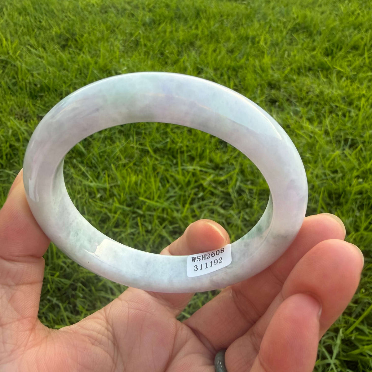 Grade A Lavender & Green Jadeite Bangle – 60mm